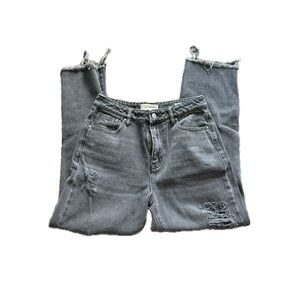 pacsun black distressed mom jeans